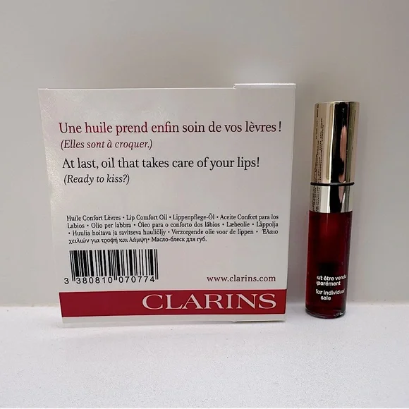BNIB - Set of 2 Clarins Nourishing Hydrating Mini Lip Comfort Oil in Cherry Red - Picture 11 of 13